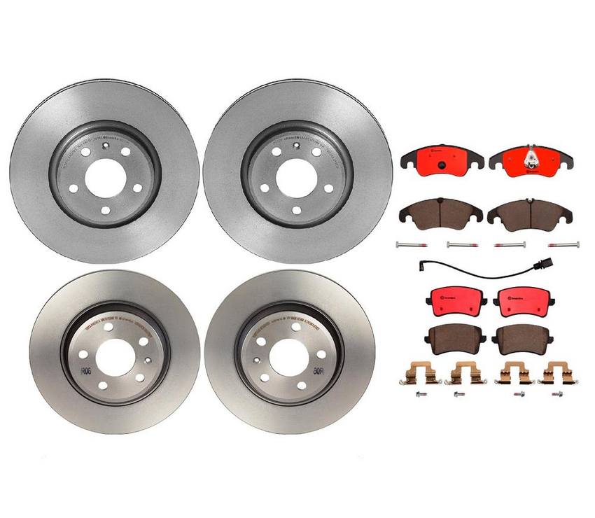 Audi Brake Kit - Pads and Rotors Front and Rear (320mm/300mm) (Ceramic) 8R0698151A - Brembo 1637556KIT